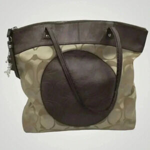 Coach Large Tote Leather Trim Bag – Authentic Preloved in Great Condition